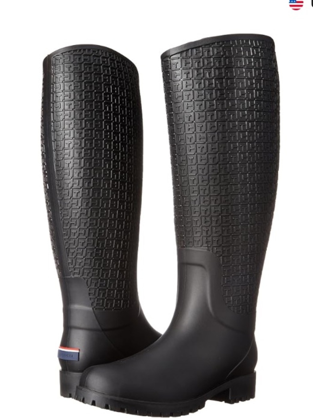 Tommy Hilfiger Embossed Textures Women's Raindrop Rain Boot Size 7